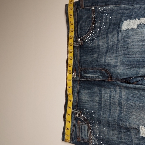 Decibel Women's Distressed Jeans with Rhinestones - Picture 11 of 11